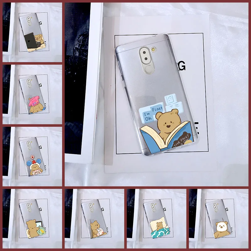 Чехол для Huawei Honor 6 5A 4X 5X 6X силиконовая Мягкая задняя крышка с милым медведем из