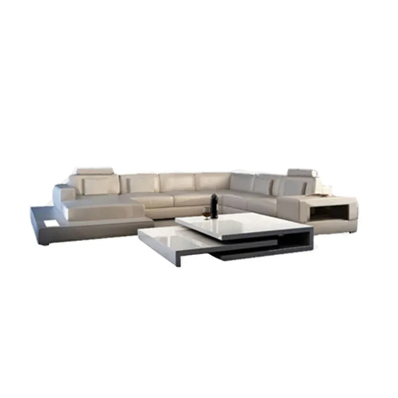 Оптовая Продажа Мебель для гостиной комнаты дешевая кожаный угловой диван 7