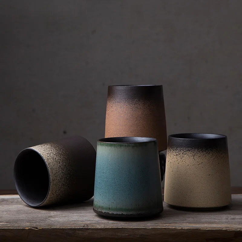 

Japanese Style Original Ceramic Mug Personality Porcelain Retro Cup Gradient Mugs Home Office Coffee Tea Drinkware Creative Gift