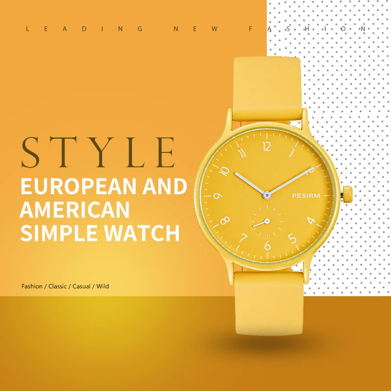 Часы наручные PESIRM женские кварцевые модные повседневные водонепроницаемые с