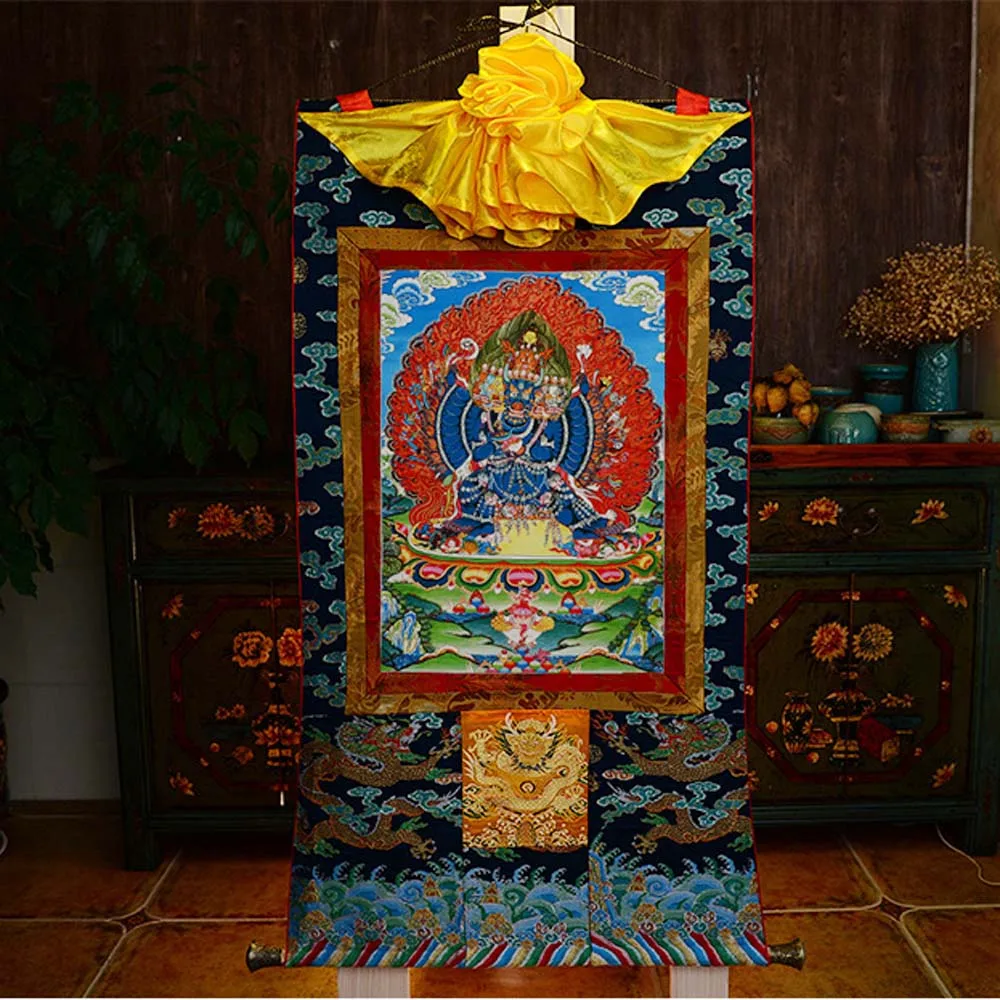 Goede Hoogwaardige Boeddhisme Thangka Thuis Tempel Muur Decor Art Yamantaka Boeddha Thang-Ga Schilderen Groothandel Boeddhistische Supply Grote