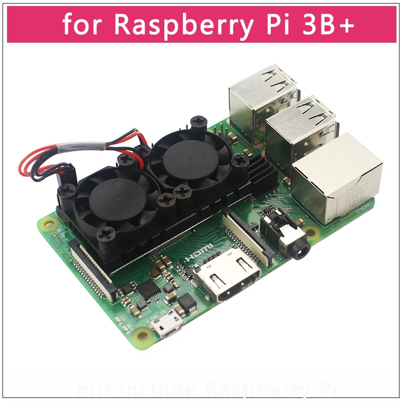 Raspberry Pi 4 B двойной вентилятор процессор печатная плата Вентилятор охлаждения кулер модуль+ радиатор для Raspberry Pi 3 Model B+ Плюс/3B/4B