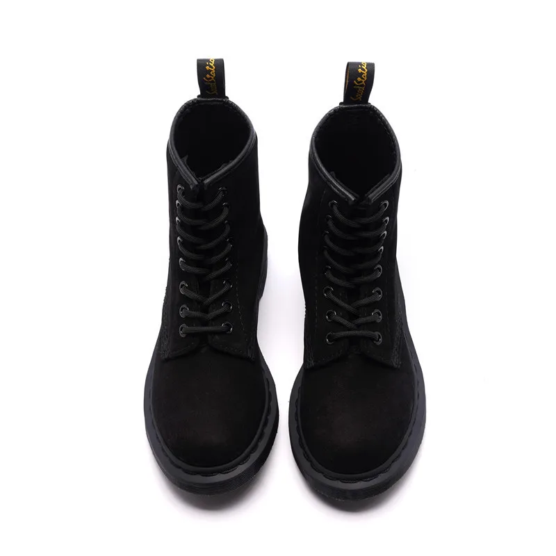 Ботинки Martin Женские матовые полусапожки из коровьей кожи на плоской подошве в