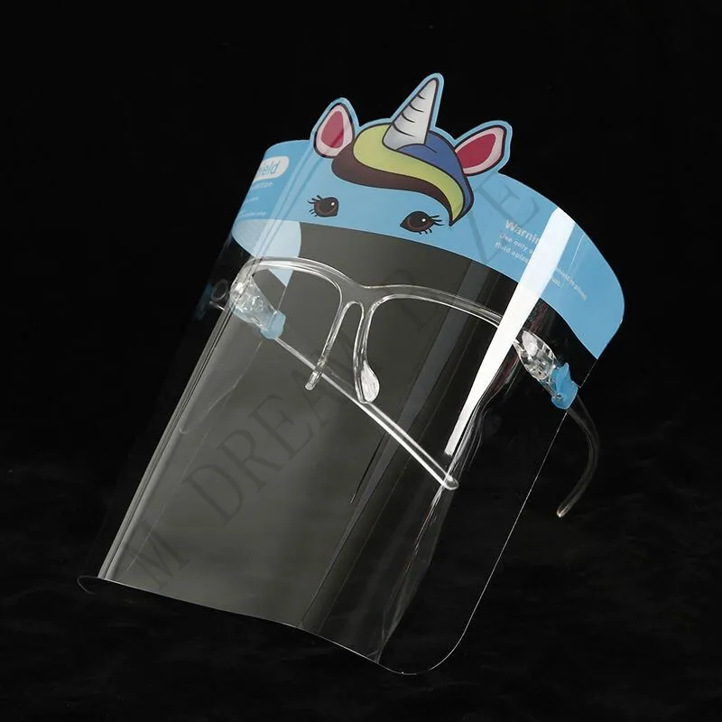 12 цветов Мультфильм ребенок лицо щит с очками полная фотография Прозрачный PET