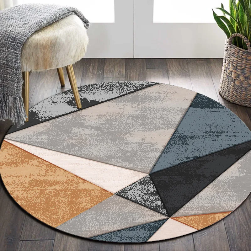 

Modern Round Carpet Computer Chair cushion Kids Room Carpet 3D Printing Bedroom Floor Bedside Mat Living Room Decoration Rug
