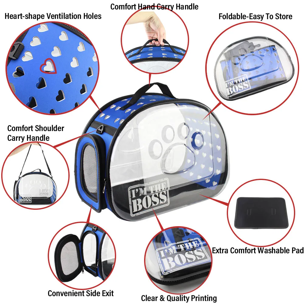 Прозрачная переноска для собак и кошек дышащая сумка в форме сердца дорожные