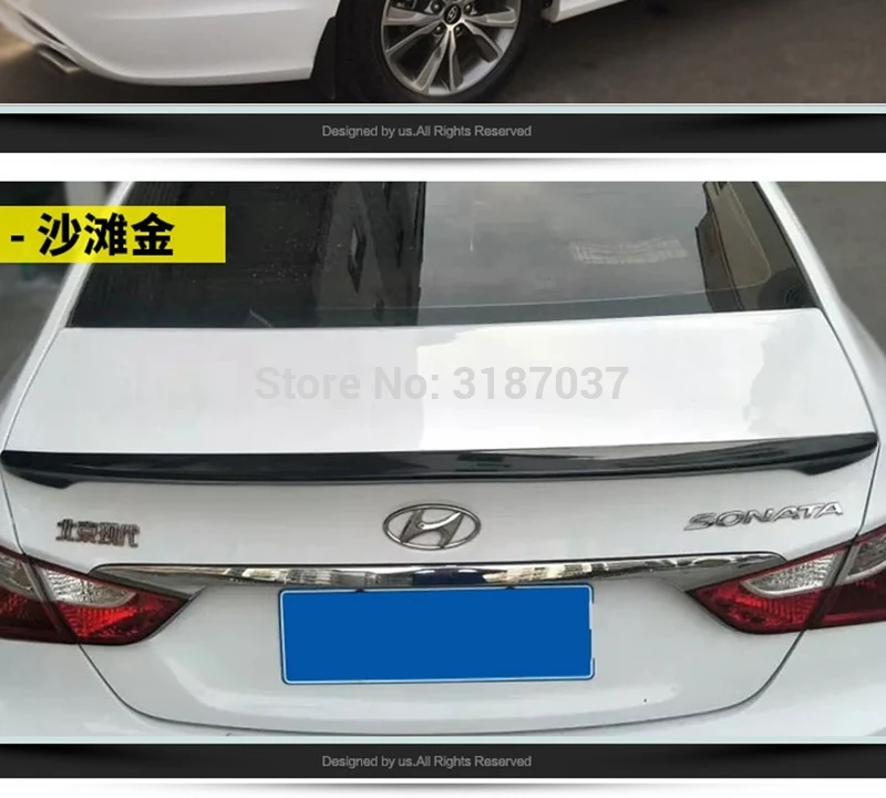 For Hyundai Sonata 8 Spoiler 2011-2013 ABS Plastic Unpainted Color Rear Roof Wing Trunk Lip Boot Cover Car Styling | Автомобили и
