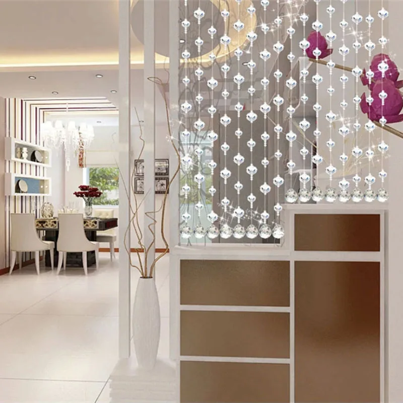 1 м занавеска из хрустального стекла с бусинами Роскошная для спальни окна двери