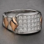Белое циркониевое кольцо Milangirl, сверкающее геометрическое кольцо, кольца для мужчин, обручальное мужское кольцо, ювелирное изделие