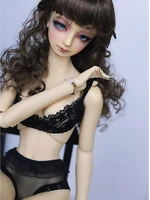 free shipping 3 points female sd101316 bjd sd baby clothes sexy black lace underwear bra and panty set