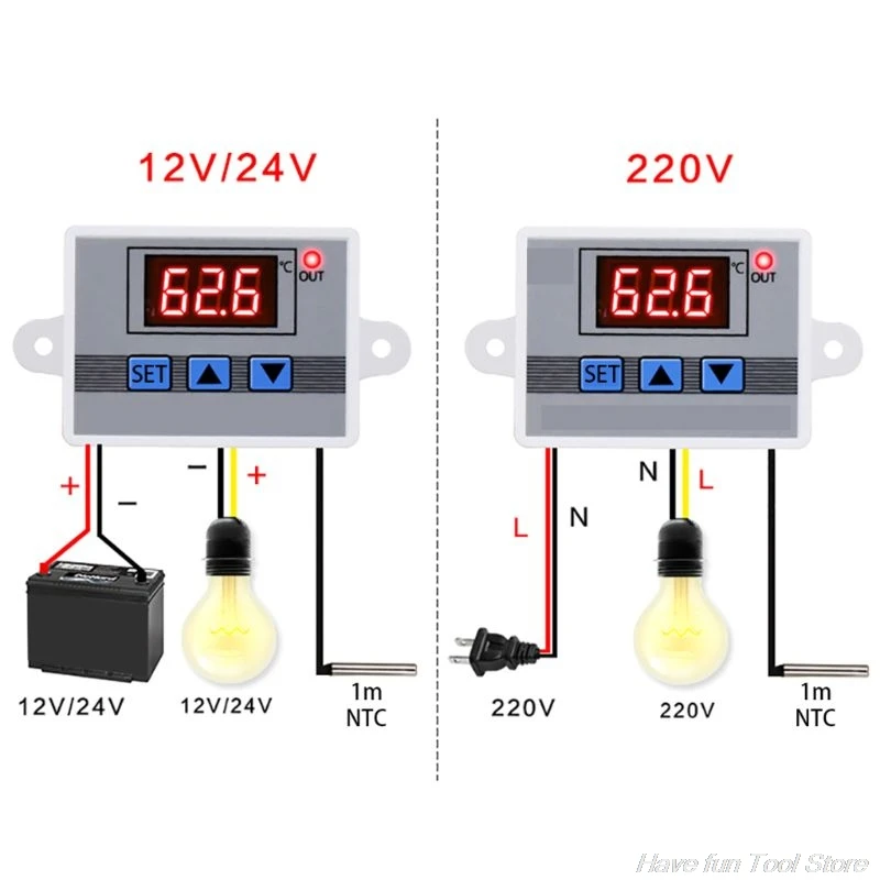 

12V 24V 220V W3002 Digital Temperature Controller 10A LED Thermostat Regulator M06 21 Dropshipping