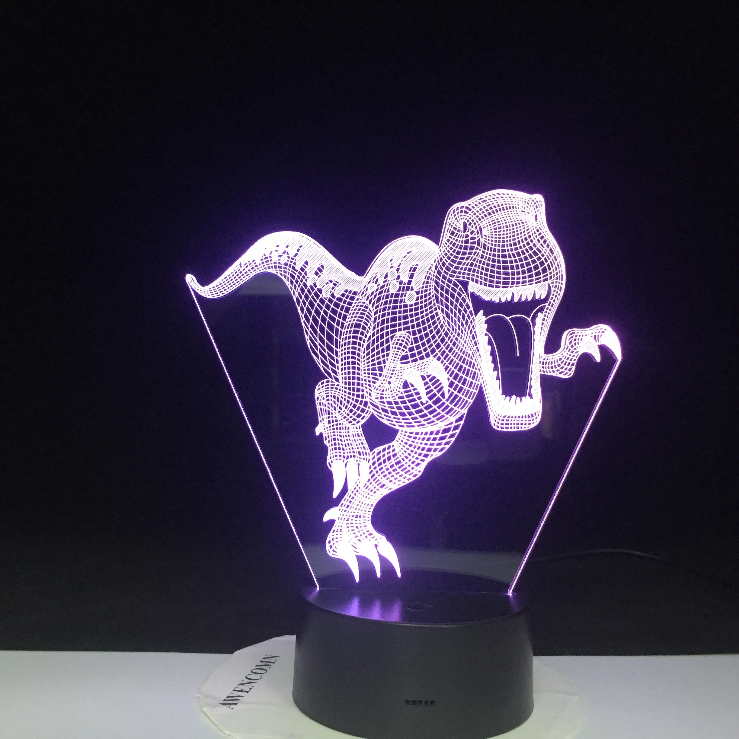 Dinosaur Visual Optical Illusion Kids Table Lighting 7 Colors Changing Light Fixtures LED 3D Night illuminator Dropshiping | Освещение