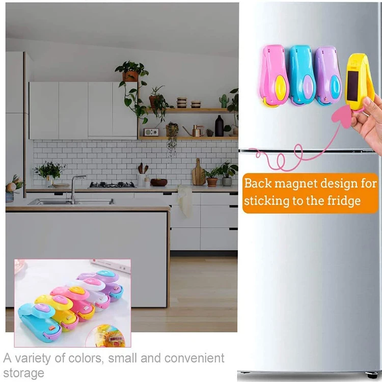 

Portable Food Sealer Plastic Food Snack Bag Clip Candy Blend Color Storage Bag Clips Home Kitchen Store Tools Small Items