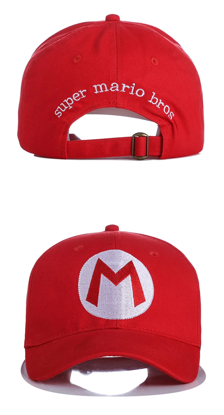 Милый сантехник Марио Вышивка Повседневная шляпа Косплей бейсбольная кепка