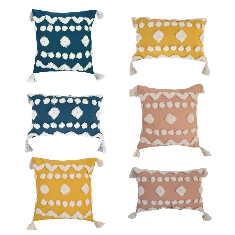 

Скандинавский Стеганный чехол для подушки в стиле бохо с алмазным помпоном