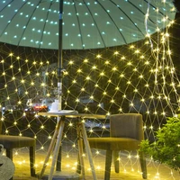 led fairy string lights romantic net mesh curtain lights waterproof decorative lights for christmas outdoor wedding garden decor