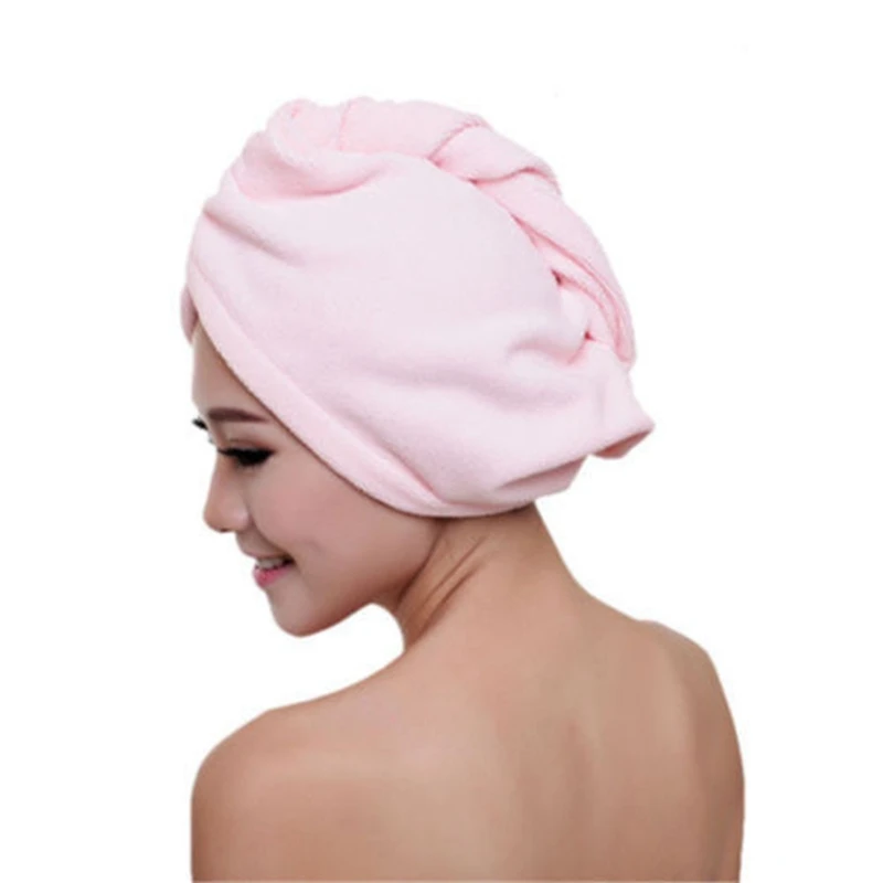 

Microfiber Bath Towel Hair Dry Quick Drying Lady Bath towel soft shower cap hat for lady man Turban Head Wrap Bathing Tools