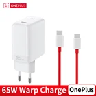 Адаптер питания OnePlus 9 Pro 8 T Warp Charge 65, белый, для ЕС, США, Великобритании, зарядное устройство типа C в Type C, кабель 65 Вт One Plus 9pro 8 T 8 T + 5G
