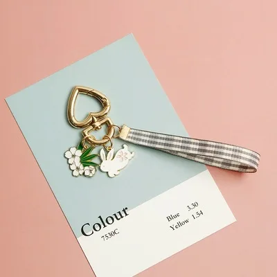 Lovely Ribbon Rabbit Cat Keychain Keyring For Women Girl Jewelry Animal Pet Flower Cute Bag Car Key Holder | Украшения и