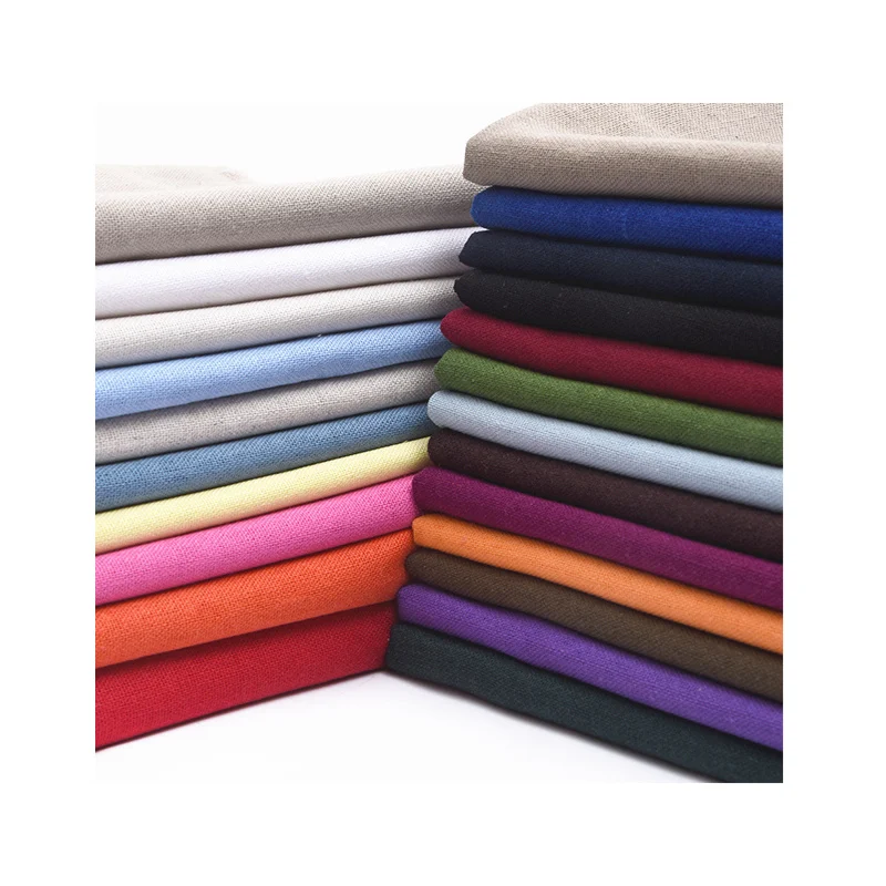

Width 55'' Summer Light Solid Color Simple Cotton Linen Fabric By The Half YardFor Background Cloth Pants Dress Material