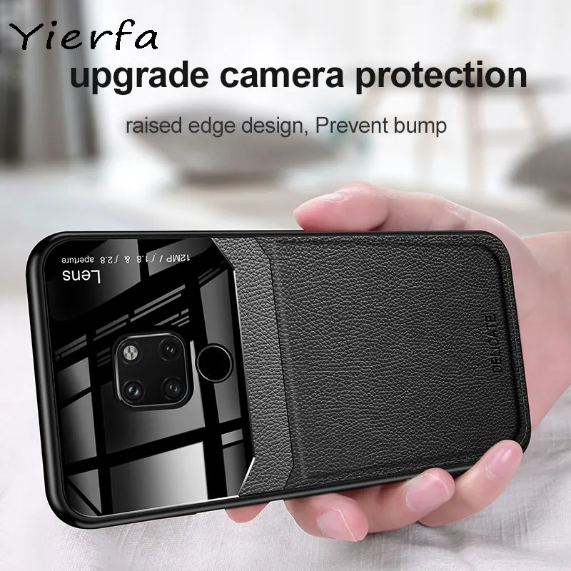 Чехол для Huawei Mate 10 20 Pro силиконовый ударопрочный бампер зеркальная задняя крышка