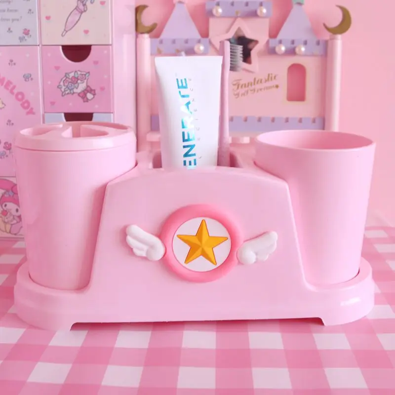 Kawaii розовая полка Сакура для ванной комнаты домашний симпатичный пластиковый