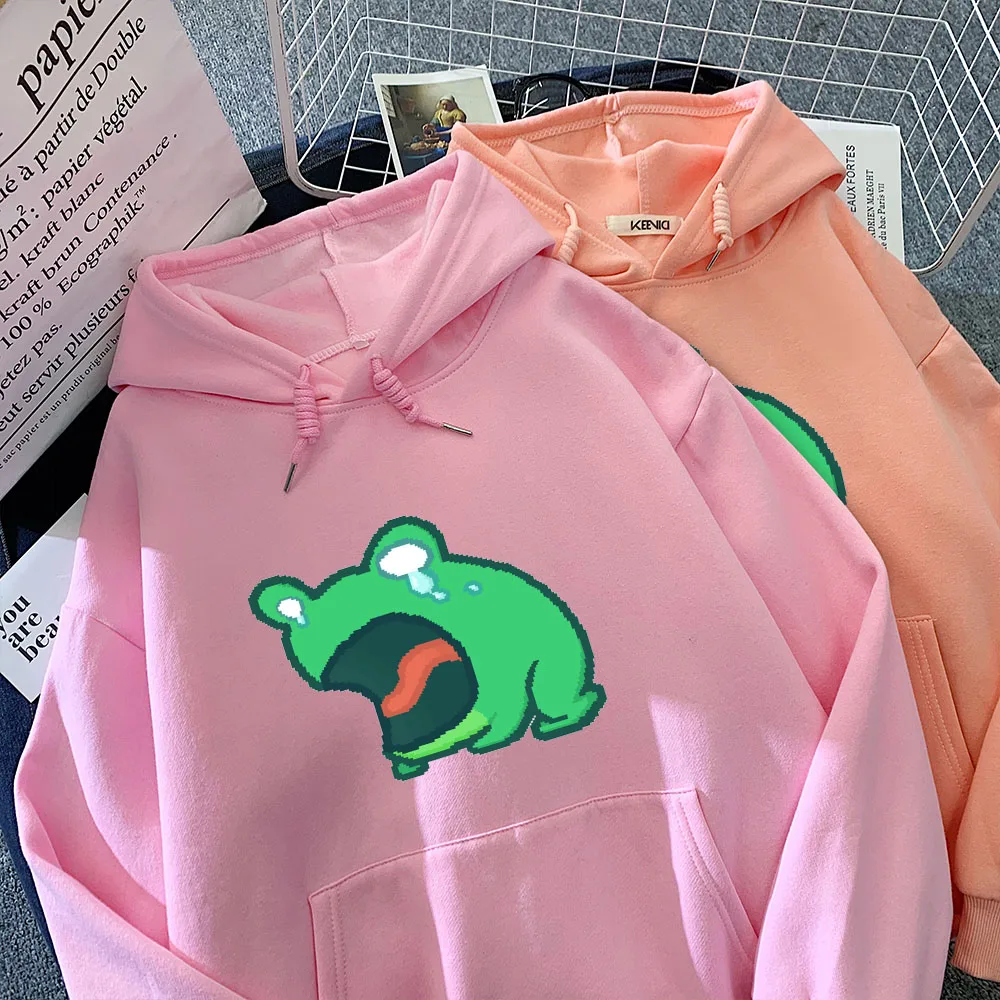 Hooded Sweatshirt Jacket Drawstring Hoodie Sad Frog Long Sleeve Oversized Hoodies Women Sweetshirts Big Size Punk Clothes Women
