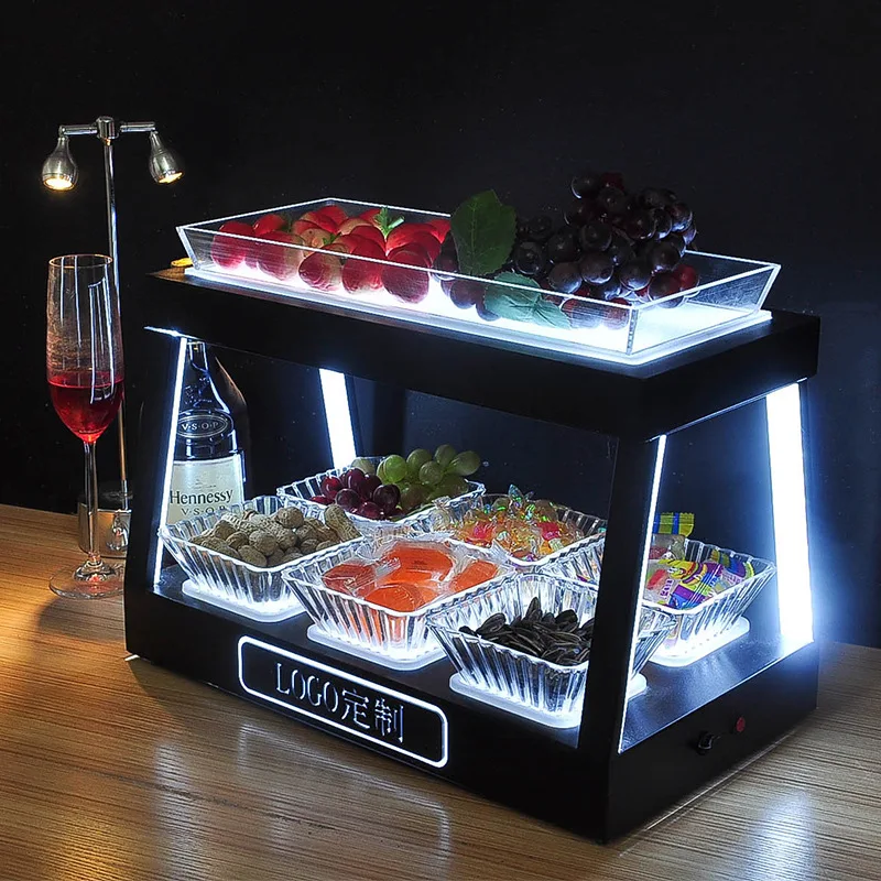 

Бар KTV из нержавеющей стали, светодиодная светящаяся подставка для закусок, многослойная подставка для фруктовых тарелок, подставка для зак...