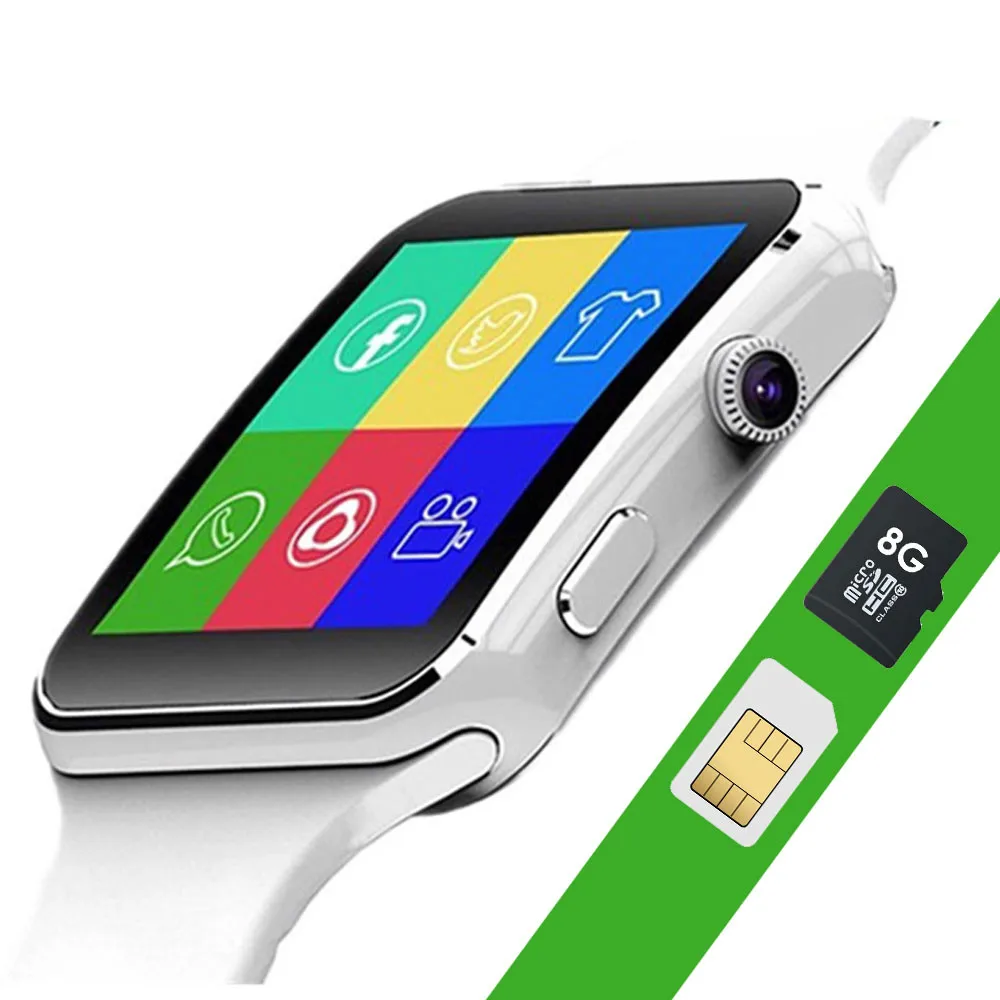 X6 Смарт-часы для мужчин с поддержкой sim-карты TF камера Smartwatch Bluetooth циферблат
