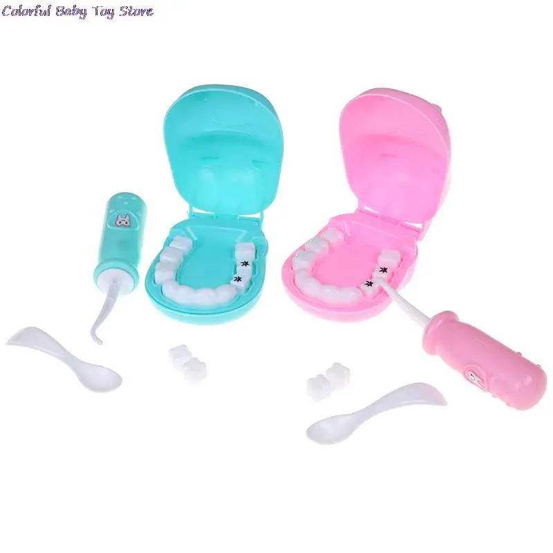 1set Kids Pretend Play Toy Dentist Check Teeth Model Set Medical Kit Educational Role Simulation Learing Toys For Children | Игрушки и