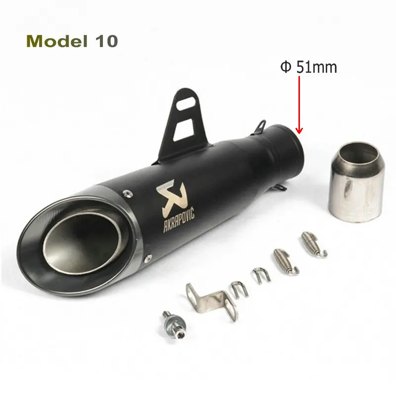 Глушитель выхлопной трубы moto rcycle Универсальный escape de moto akrapovic moto cicleta выхлопная труба для Honda Yamaha Kawasaki 51 мм 61 мм на входе - Цвет: Model 10