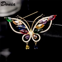 donia jewelry korean version of luxury color aaa zircon brooch coat sweater butterfly brooch female silk scarf shawl pin