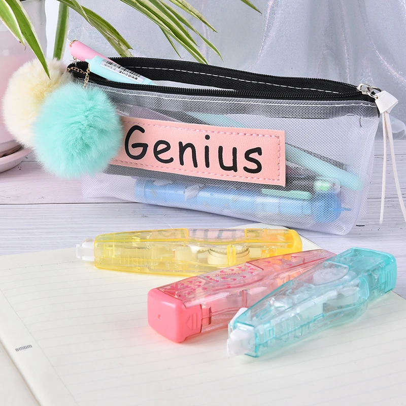 

Transparent Mesh Pencil Case School Mesh Yarn Pencilcase Office Supplies Pencil Case Patterns Pen Box Nylon Girls Pencils Case