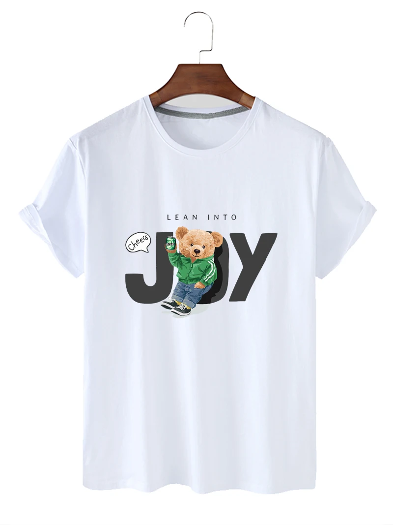 

Summer New Style Women's Tops Bear Pattern Printing Breathable Lightweight Casual Loose Round Neck Short Sleeve T-shirt
