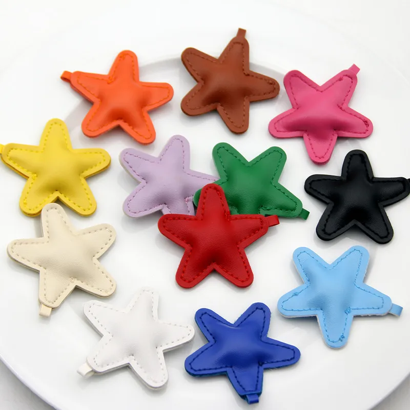 5 шт. цветные этикетки из искусственной кожи со звездами для шитье ручной работы