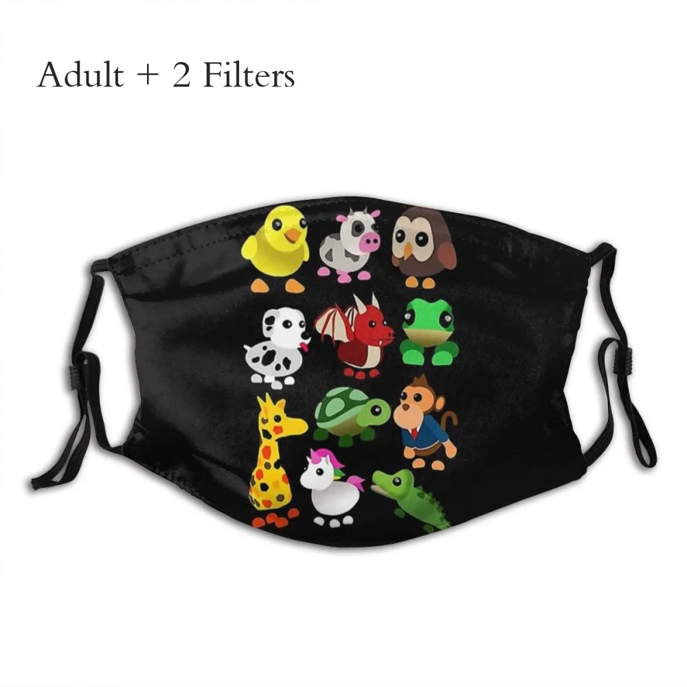 

Animal Family Washable Unisex Mouth Masque Roblox Online Game Platform Adopt Me Game Reusable Mask With Filters
