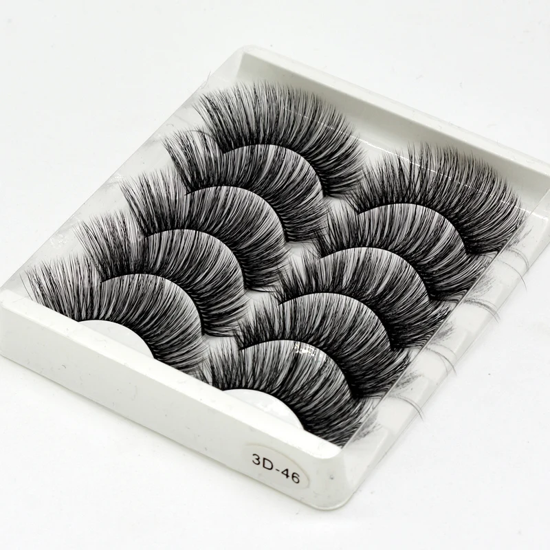 5Pairs Natural/Thick Long Eye Lashes 3D Mink Hair False Eyelashes Wispy Makeup Beauty Extension Tools | Красота и здоровье