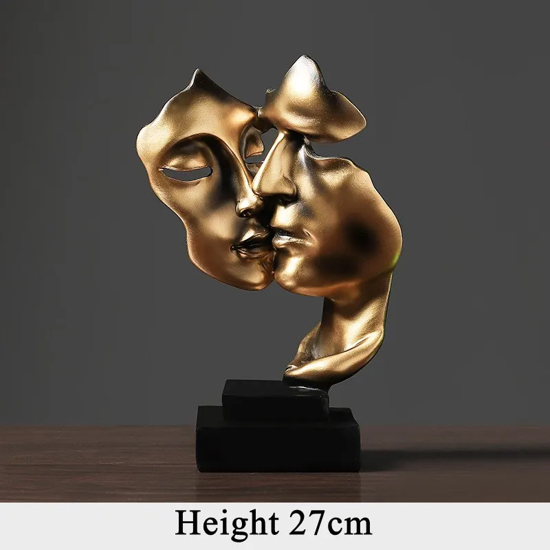 VILEAD нордическая маска абстрактная статуя из смолы золотые статуэтки украшение