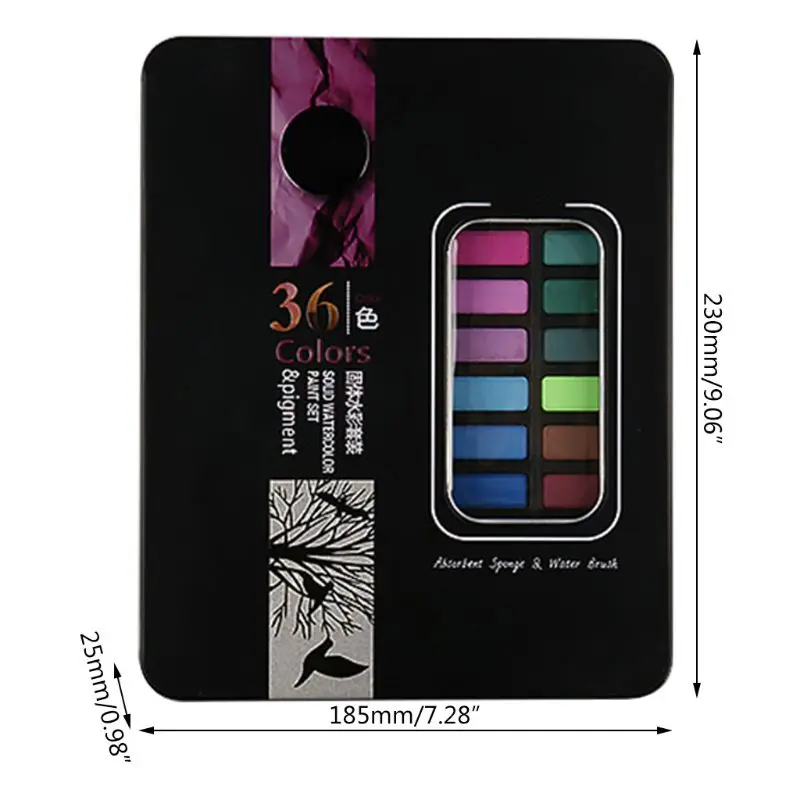 

36 Colors Solid Water Color Paint Set With Water Brush Pen Watercolor Painting Pigment For Drawing Art Supplies C26