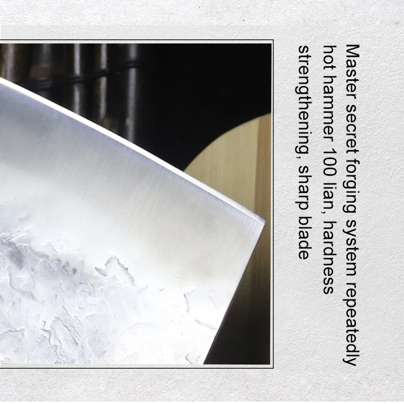 Японский утолщенный нож DEHONG для ручной ковки с квадратной головкой