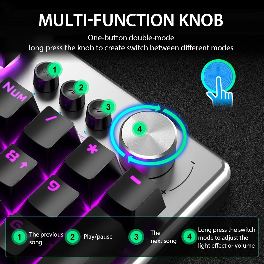 

Gaming Mechanical Keyboard Ergonomic Durable 104-key Keypad With Colorful Backlight Keyboard Kit Set Computer Accessories