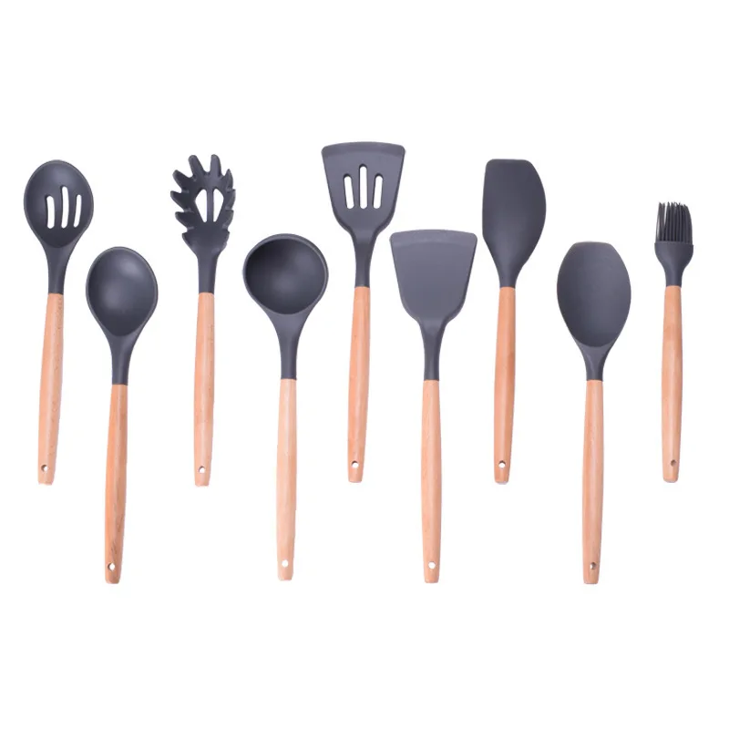 

Kitchen Utensil Silicone Spatula Heat-resistant Soup Spoon Turner Non-stick Cooking Utensil Shovel Tong Cookware Baking Gadget