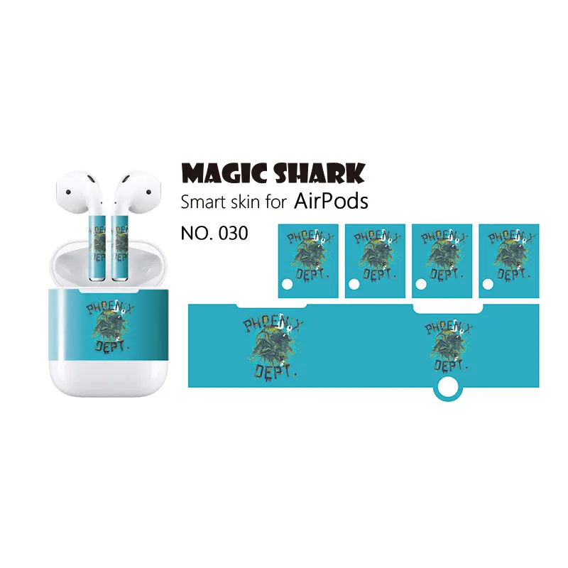 

Magic Shark Animals Skins Protective Wraps Film Skin Sticker Case Cover For Apple Airpod Air Pods Earphone New Arrival