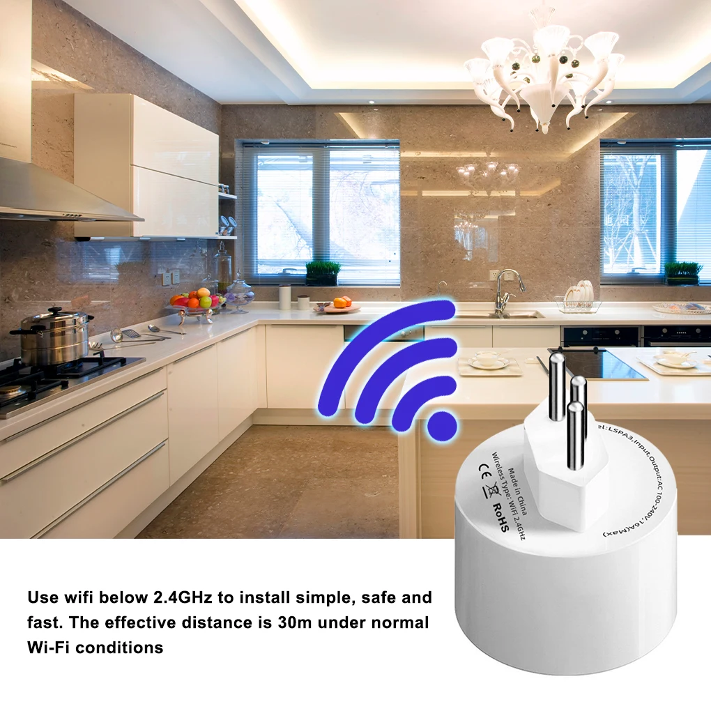 

16A Smart Plug WiFi Brazil Smart Home Intelligent Outlet With Power Monitor Timing Voice Control Works With Google Home Alexa