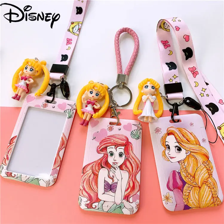 

Disney Cartoon Pattern Printed Girl Campus Badge ID Card Holder Bus Card Holder Student Work Card Lanyard