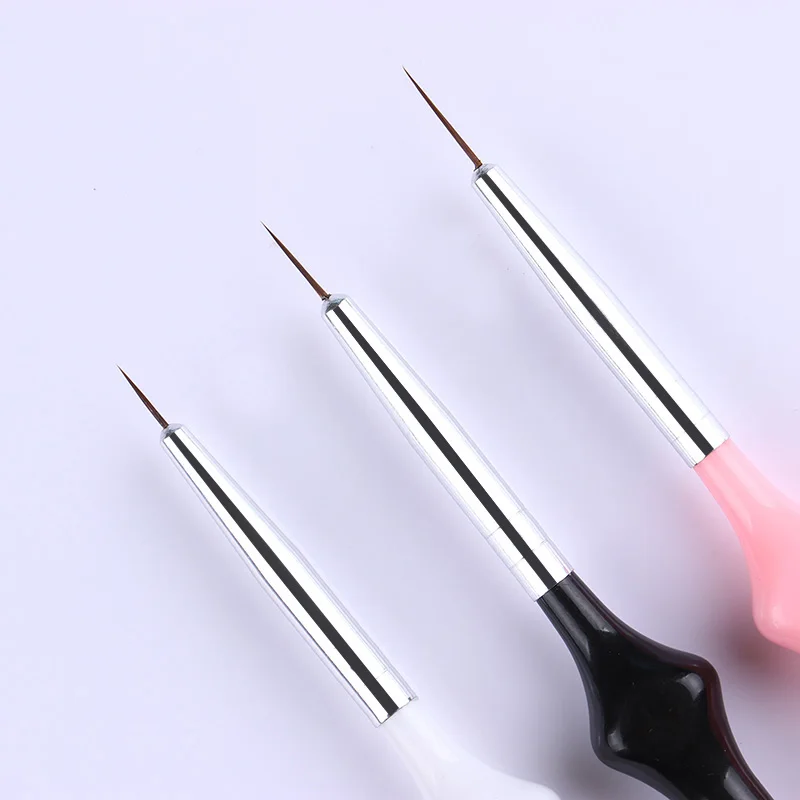 3 шт. набор кистей для дизайна ногтей ручка рисования УФ-гель акриловый линейная