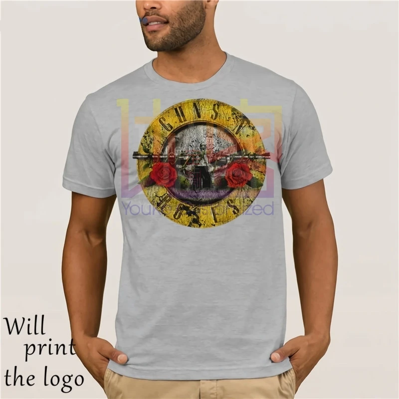 Горячие цены пистолеты N ROSES distressed BULLET мужской переносной Тройник Футболка |