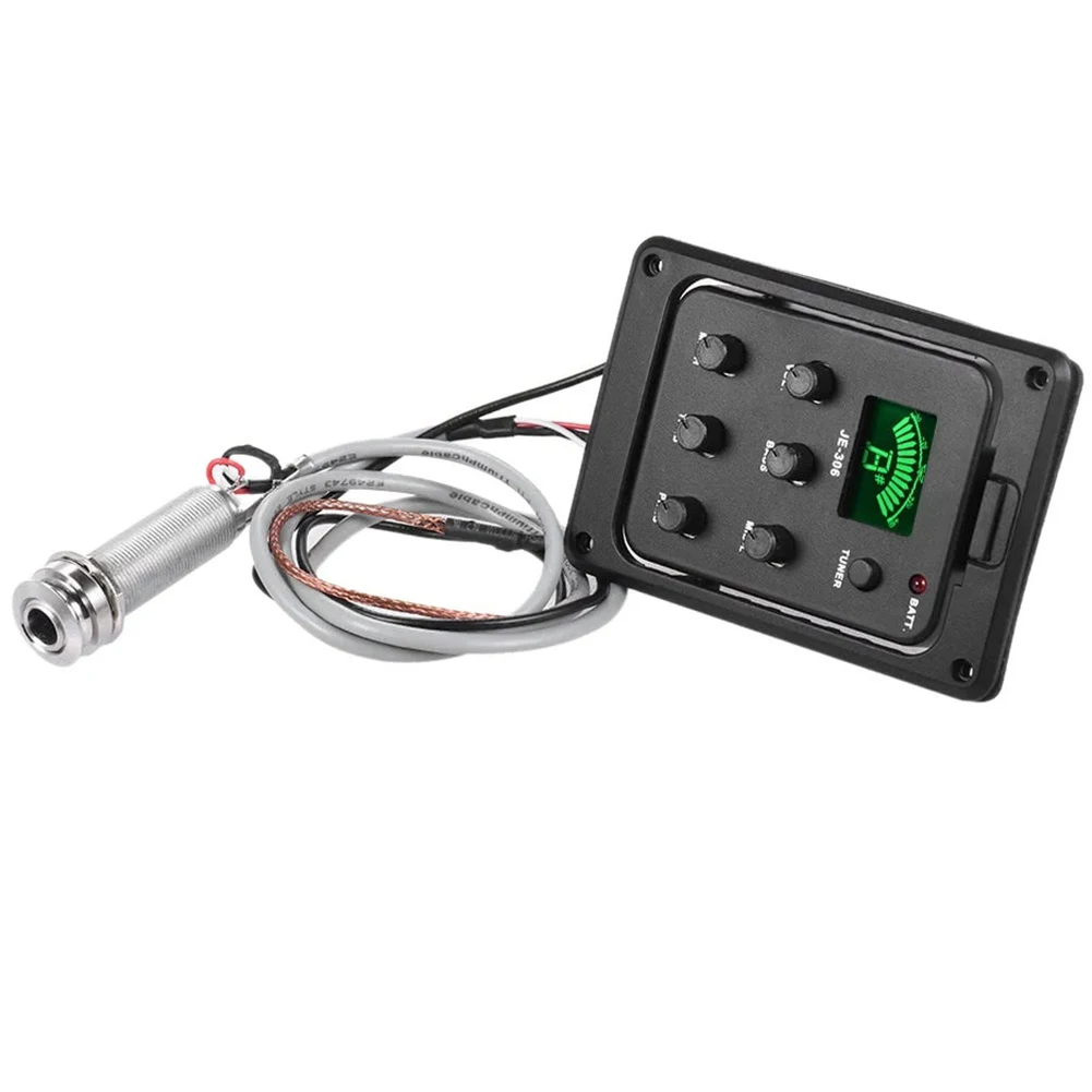 

5-Band EQ Equalizer Acoustic Guitar Piezo Pickup Preamp Tuner System With LCD Display Screen Music Accessories