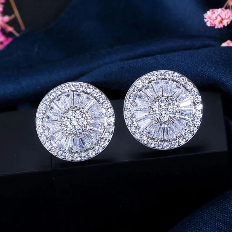 Оригинальный 925 серебро серьги гвоздики Earrring камень AAAAA Cz Кольцо для помолвки