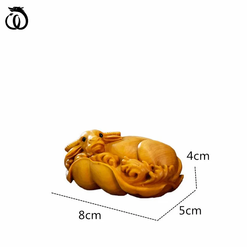

Carved Boxwood Carving Figurine Ox Bull Art Sculpture Decoration Carry Craft Animal Statue Home Decor Ornament China Collecting